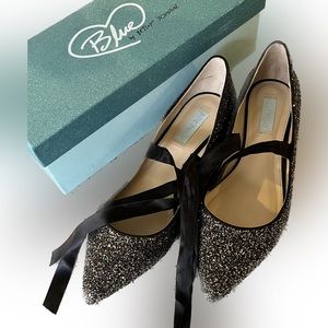 Blue by Betsey Johnson Lia Glitter Flats - worn once! These are beautiful.